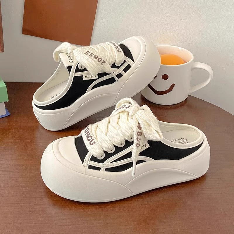 Damen Sportliche Plateausneaker mit elastischen Schnürsenkeln und luftigem Obermaterial Drune