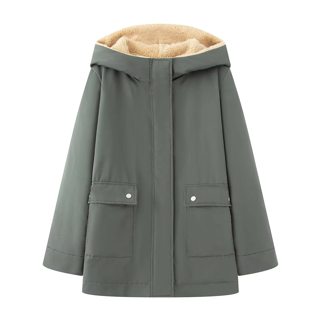 Damen gesteppte Übergangsjacke mit weichem Innenfutter und praktischem Kapuzen-Design Drune