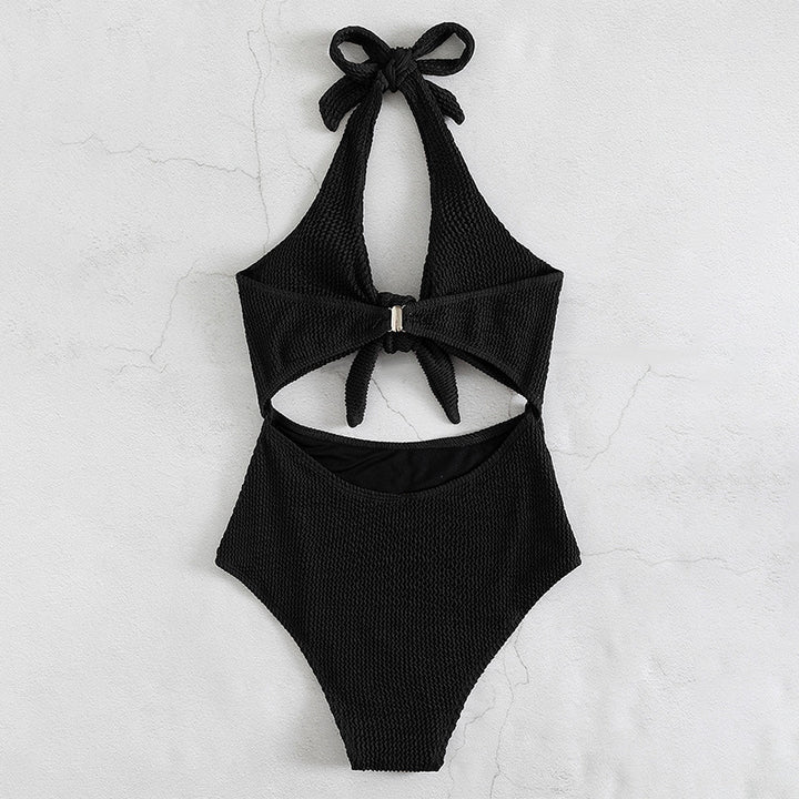 Damen Einteiler Badeanzug mit modernes Wickeldetail und figurbetontem Schnitt Drune