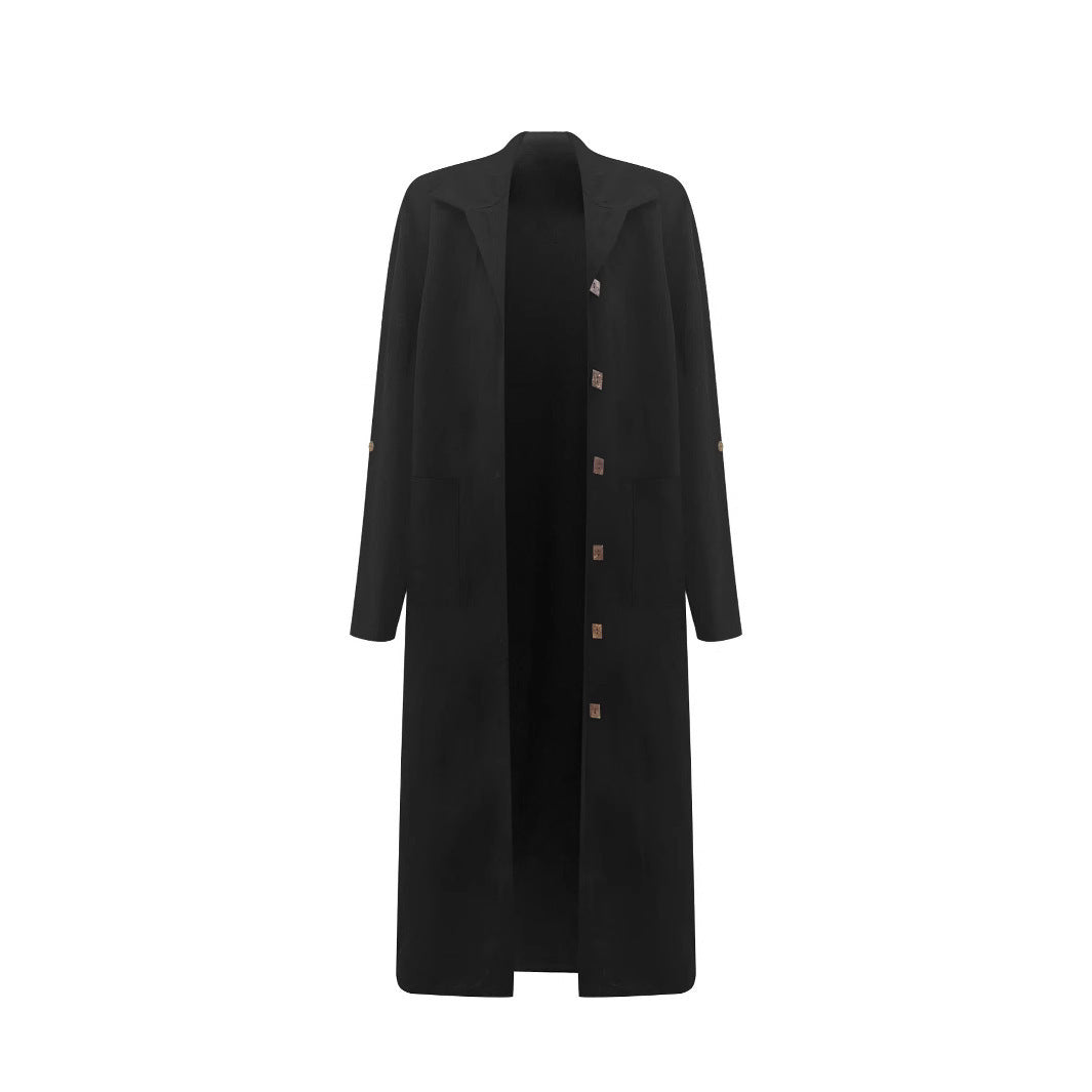 Damen Oversized Mantel mit klassischen Knopfdetails und praktischen Taschen Drune