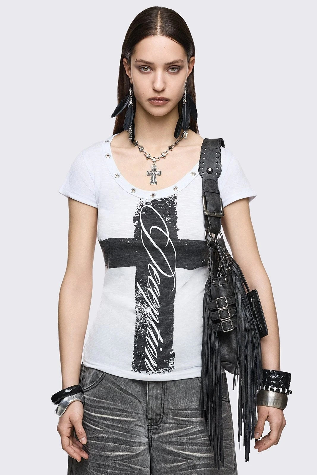 Damen Stylisches Shirt mit kreativem Grafikdesign Drune