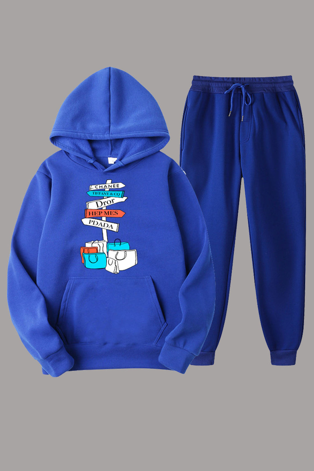 Damen Freizeit Hoodie und Jogginghose Set mit verspieltem Grafikdesign Drune