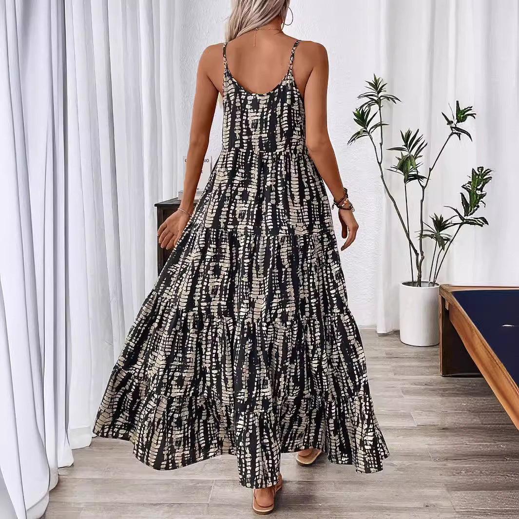 Damen Maxikleid mit elegantem Schnitt und fließendem Stoff Drune