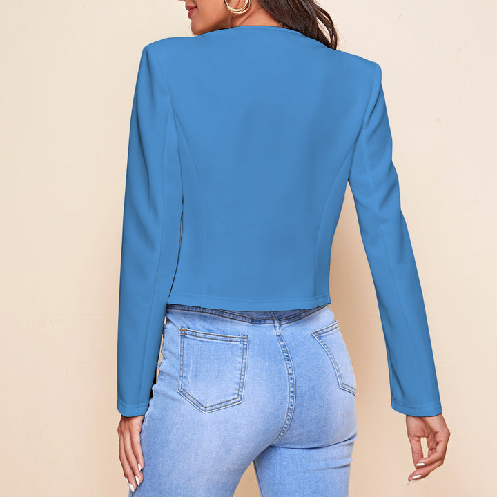 Drune | Einfache Farbe Langärmelig Offene Vorderjacke