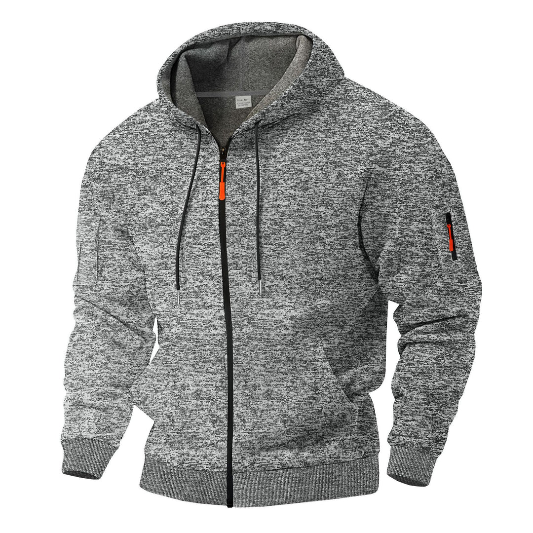 Herren sportlicher Kapuzenpullover mit atmungsaktiver Struktur und farblich abgesetzten Reißverschluss-Details Drune