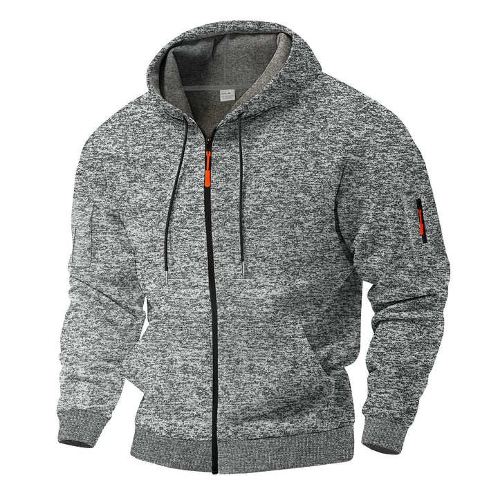 Herren sportlicher Kapuzenpullover mit atmungsaktiver Struktur und farblich abgesetzten Reißverschluss-Details Drune