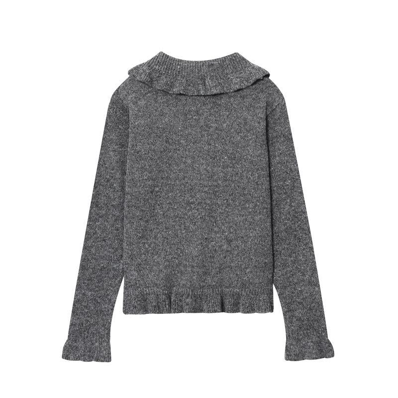 Damen Strickjacke mit weitem Kragen Drune