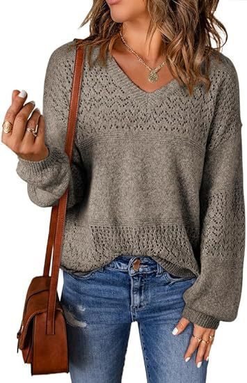 Damen luftiger Strickpullover Drune