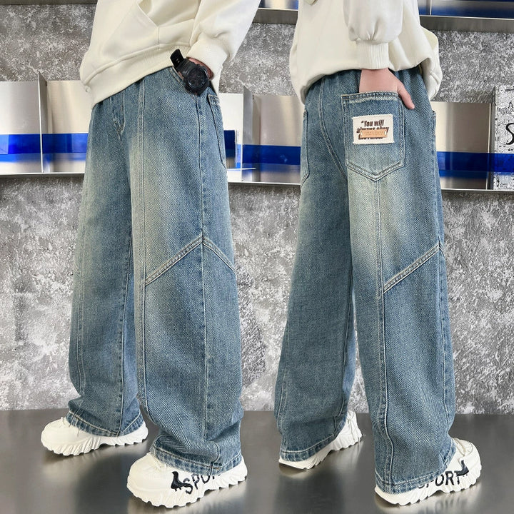 Jungen weite Denim-Hose mit einzigartigem Design Drune