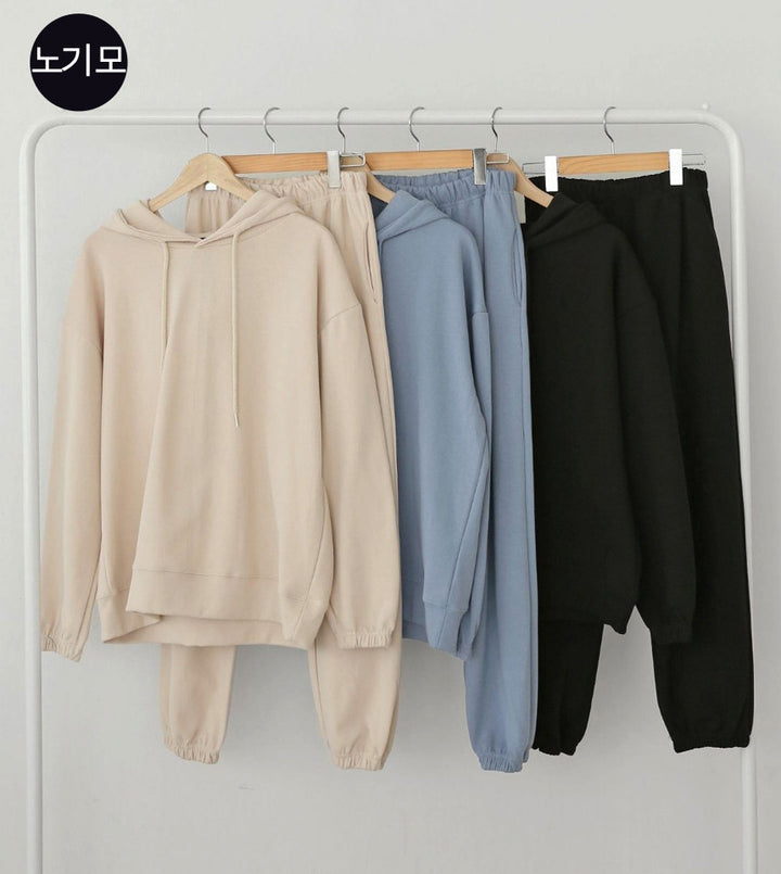 Damen lässiges Hoodie- und Jogginghose-Set aus weichem Baumwollmaterial Drune