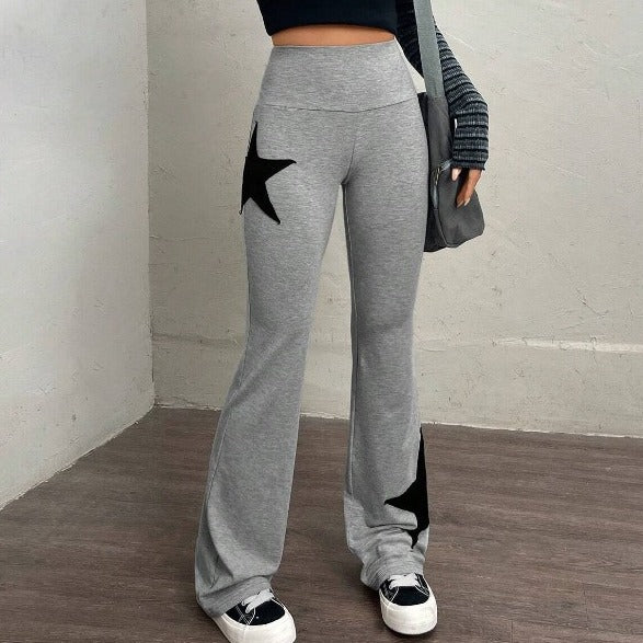 Damen legere Bootcut-Leggings mit Sternen-Motiv Drune