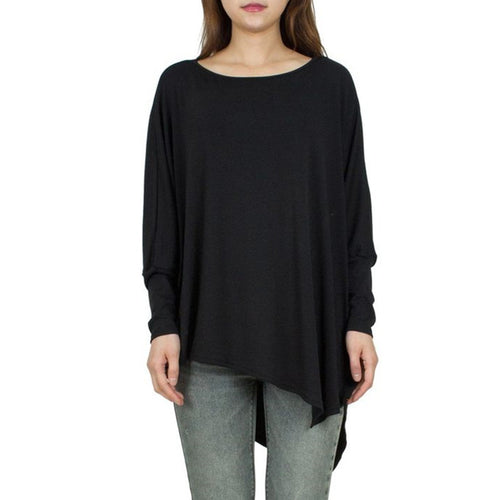 Damen Oversized Oberteil mit asymmetrischem Saum und lässigem Schnitt Drune