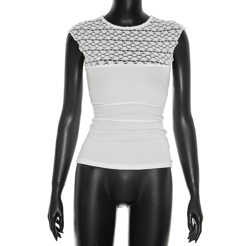 Damen Spitzenoberteil mit tailliertem Schnitt und figurbetonter Silhouette Drune