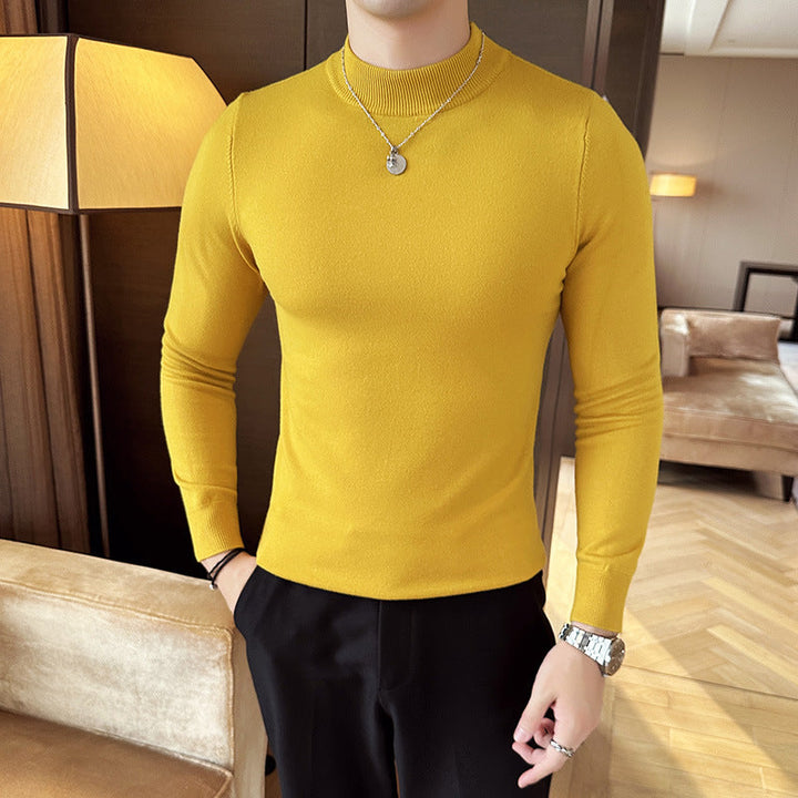 Herren modischer Pullover mit hohem Kragen und eleganter Passform Drune