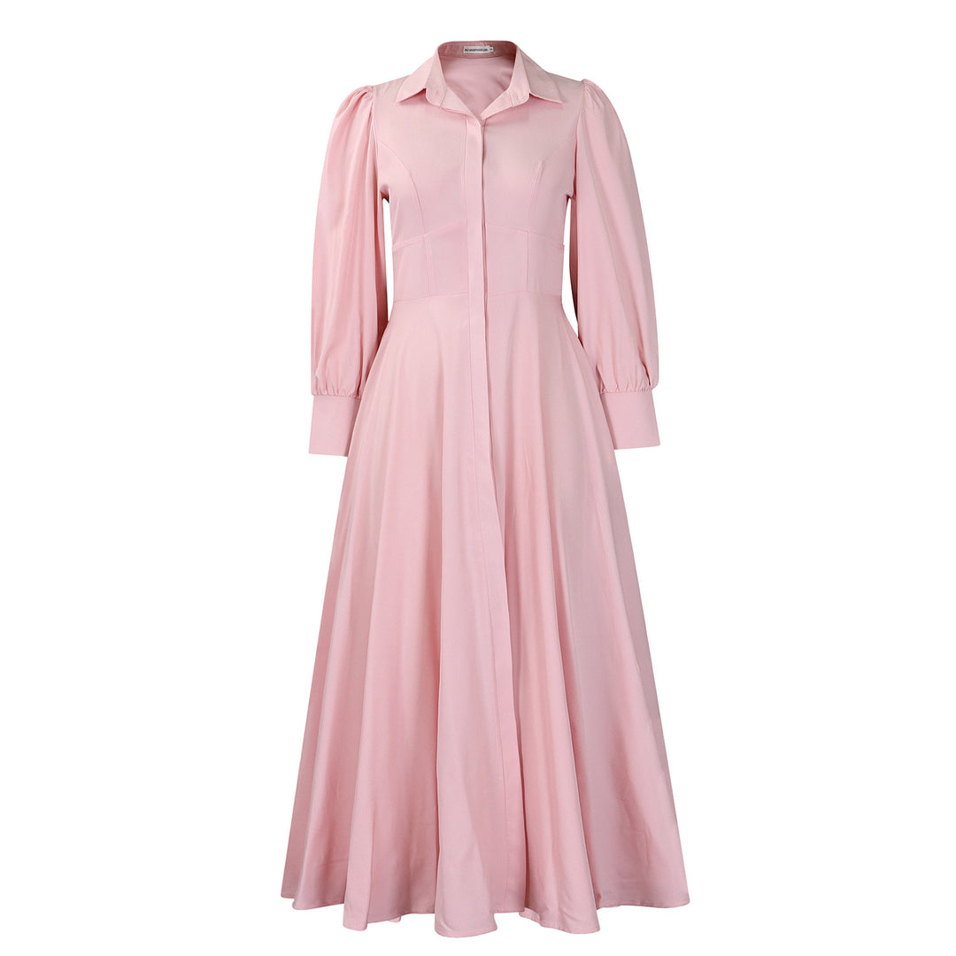 Damen Hemdkleid im eleganten Maxi-Format mit betontem Taillenbund Drune