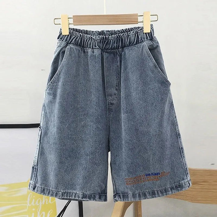 Damen bequeme Denim-Shorts mit elastischem Bund Drune