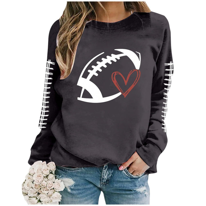 Damen Sweatshirt mit sportlichem Fußball-Motiv und lässigem Schnitt Drune