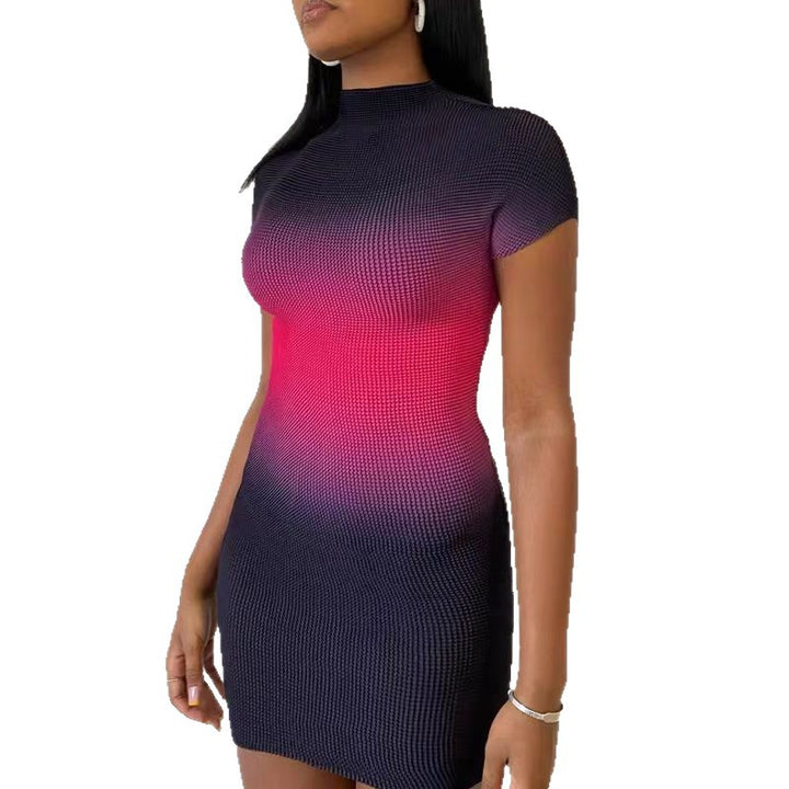 Damen Minikleid mit modernem Farbverlauf und figurbetontem Schnitt Drune