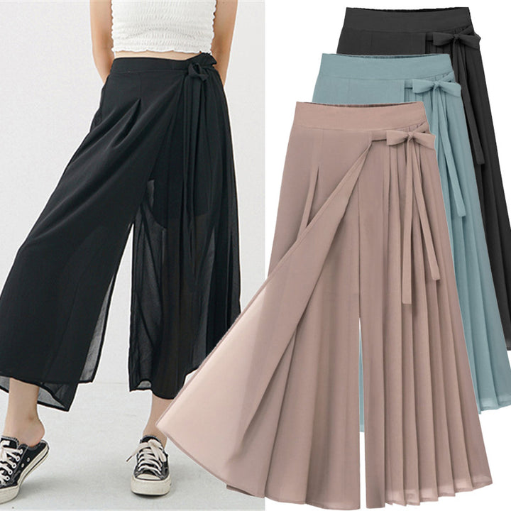 Damen Eleganter Plisseerock mit seitlichem Taillengürtel Drune