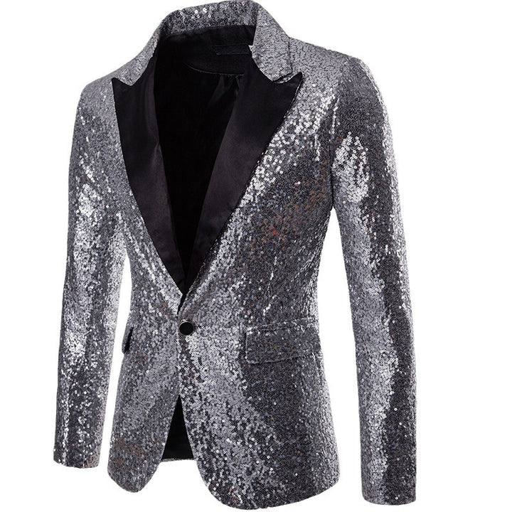 Herren glamouröser Pailletten Blazer Drune