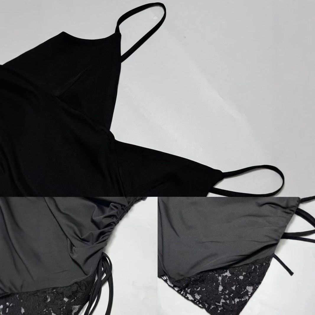 Damen Minikleid mit raffinierten Rüschendetails und verführerischem Spitzenansatz Drune