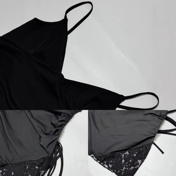Damen Minikleid mit raffinierten Rüschendetails und verführerischem Spitzenansatz Drune
