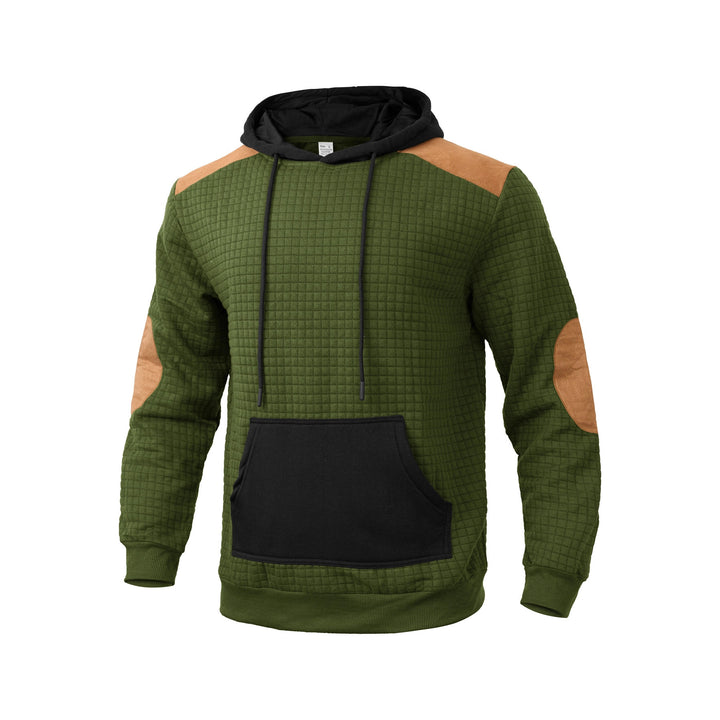 Herren modischer Kapuzenpullover mit strukturiertem Design und Kunstlederakzenten Drune