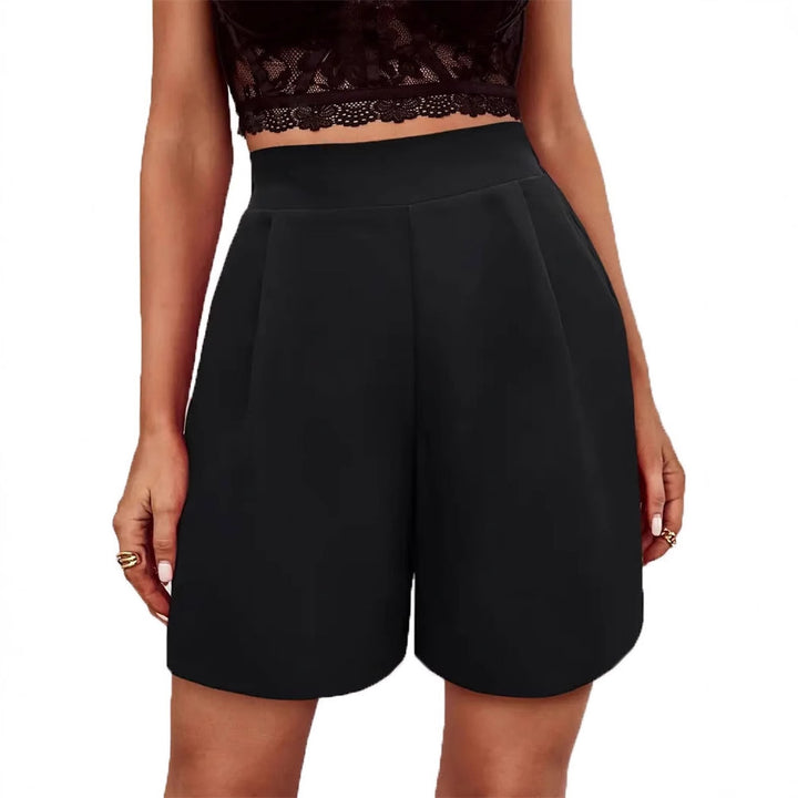 Damen Elegante High-Waist Shorts mit dekorativen Falten Drune