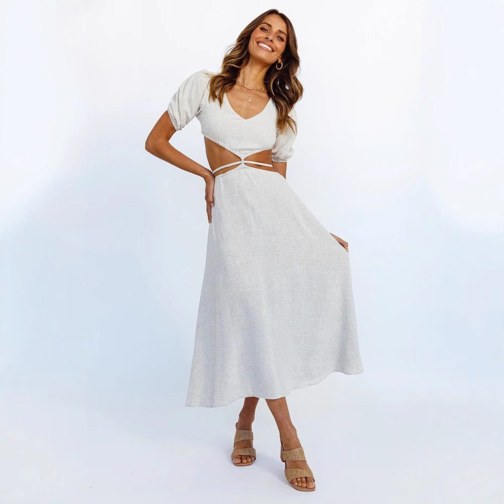 Damen Maxikleid mit kreativen Cut-Outs Drune