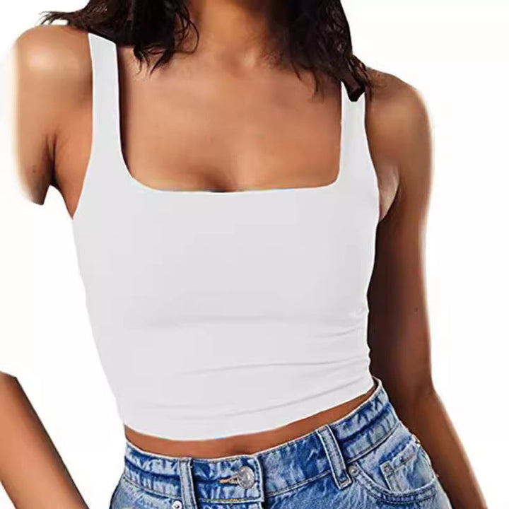 Damen Crop-Top mit quadratischem Ausschnitt und schmalem Schnitt Drune