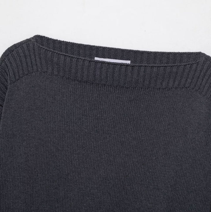 Damen lässiger Pullover mit schickem, weitem Ausschnitt Drune