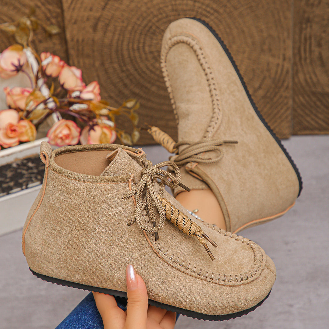 Damen nan mokassin-ankleboots mit handnaht, weichem Innenfutter und profilierter Leichtsohle Drune