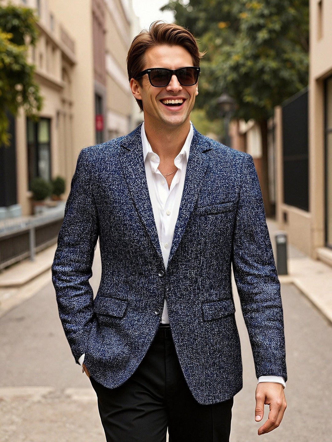 Herren eleganter Blazer aus Wolle Drune