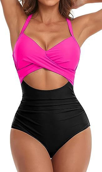 Damen Cut-Out Badeanzug mit Kreuzgurt Drune