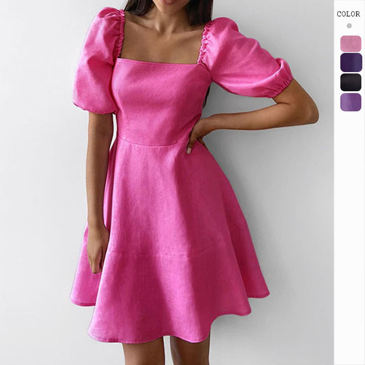 Damen Verspieltes Kleid mit großzügigen Puffärmeln und schwingendem Saum Drune