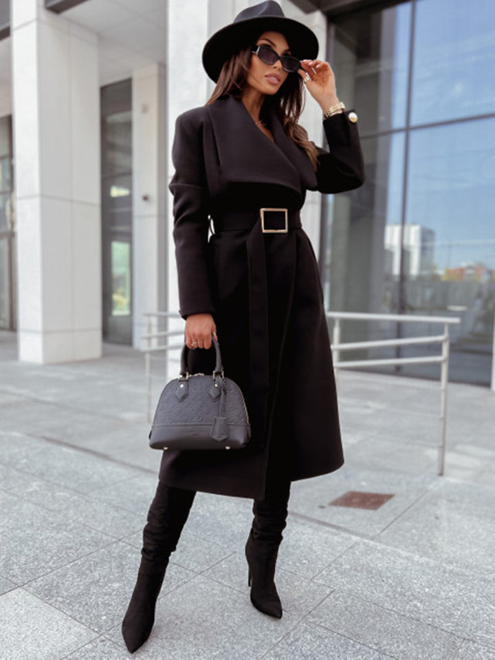 Damen eleganter Trenchcoat mit Gürtel und hochwertiger Verarbeitung Drune