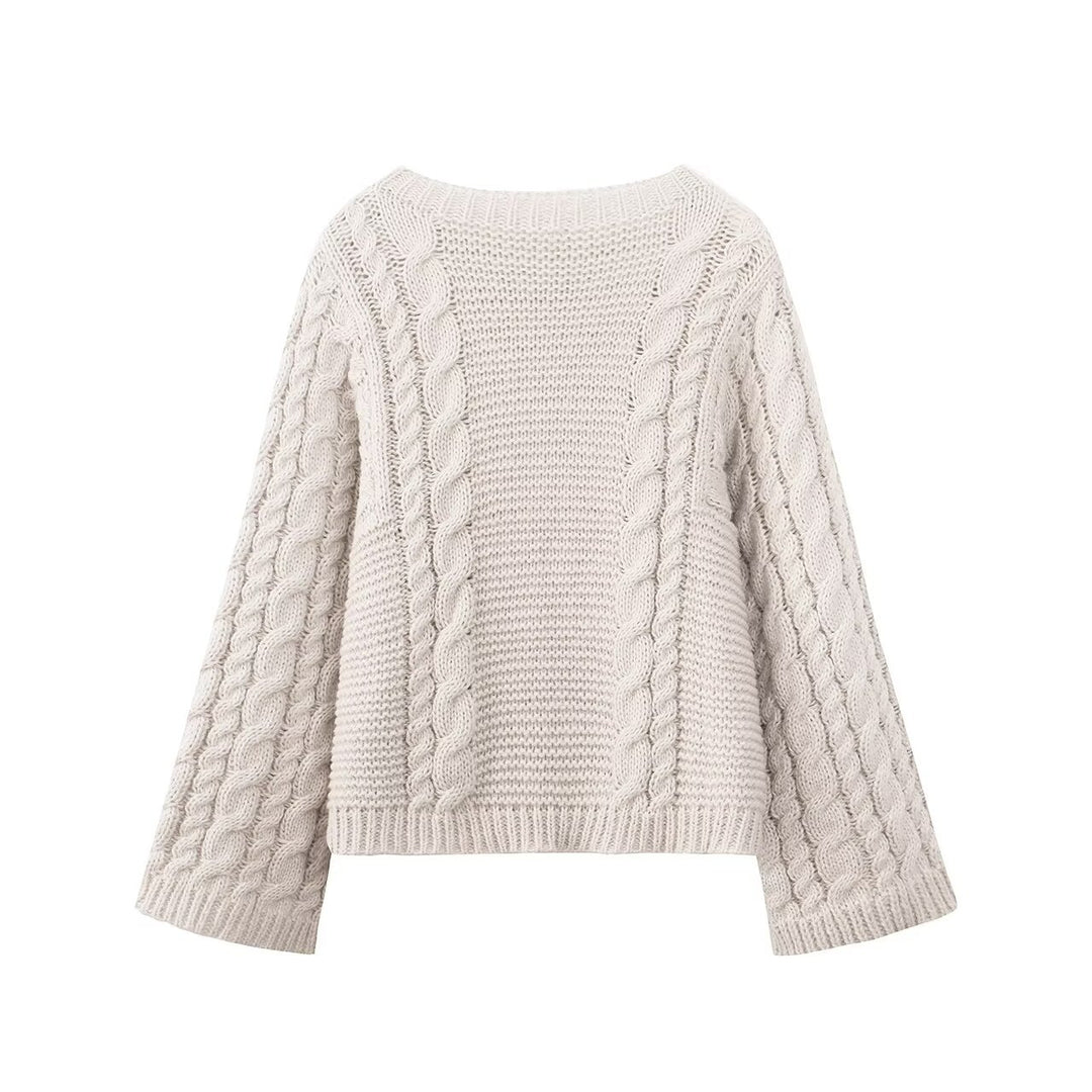 Damen Grobstrickpullover mit strukturiertem Design und weitem Schnitt Drune