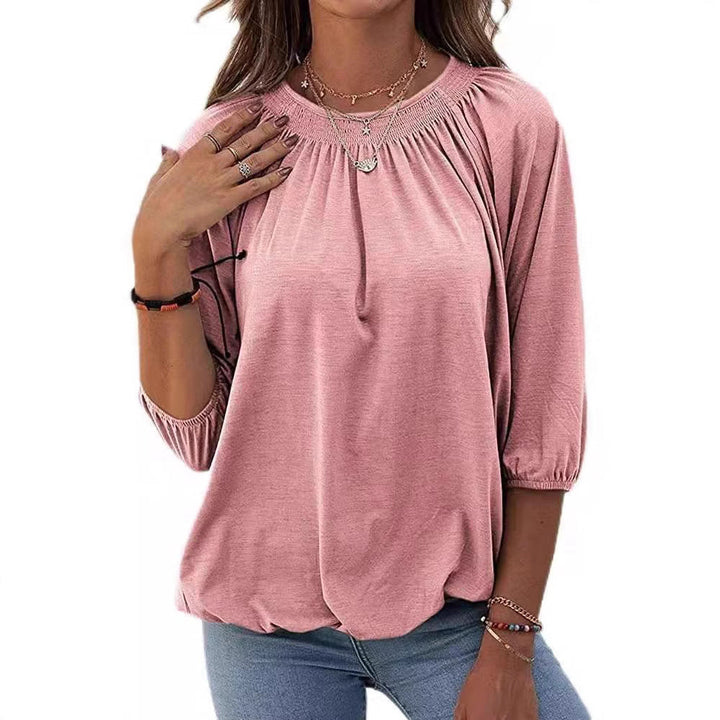 Damen lässiges Oversized-Shirt mit Rüschen und Viskose-Material Drune