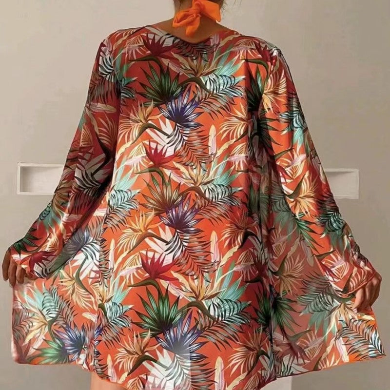 Damen Bikinikombination mit farbenfrohem Überwurf Drune
