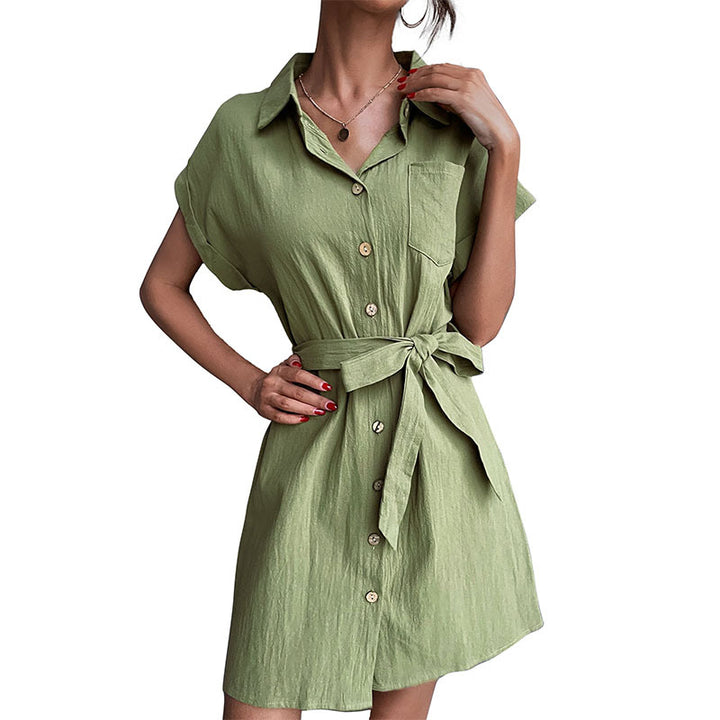 Damen Hemdblusenkleid mit taillierbarem Gürtel Drune