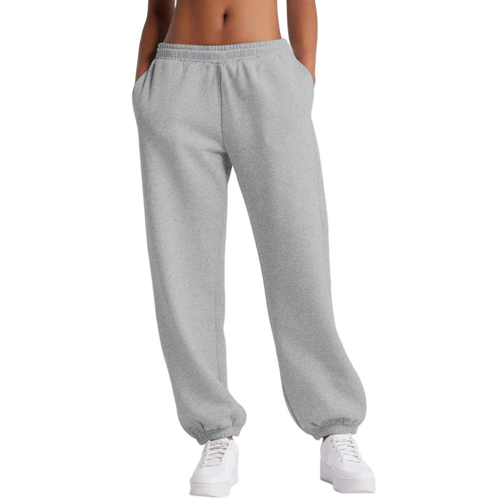 Damen nan schmale High‑Waist Sweat-Jogginghose mit hohem Komfortbund, verstellbarem Kordelzug und elastischen Knöchelbündchen Drune