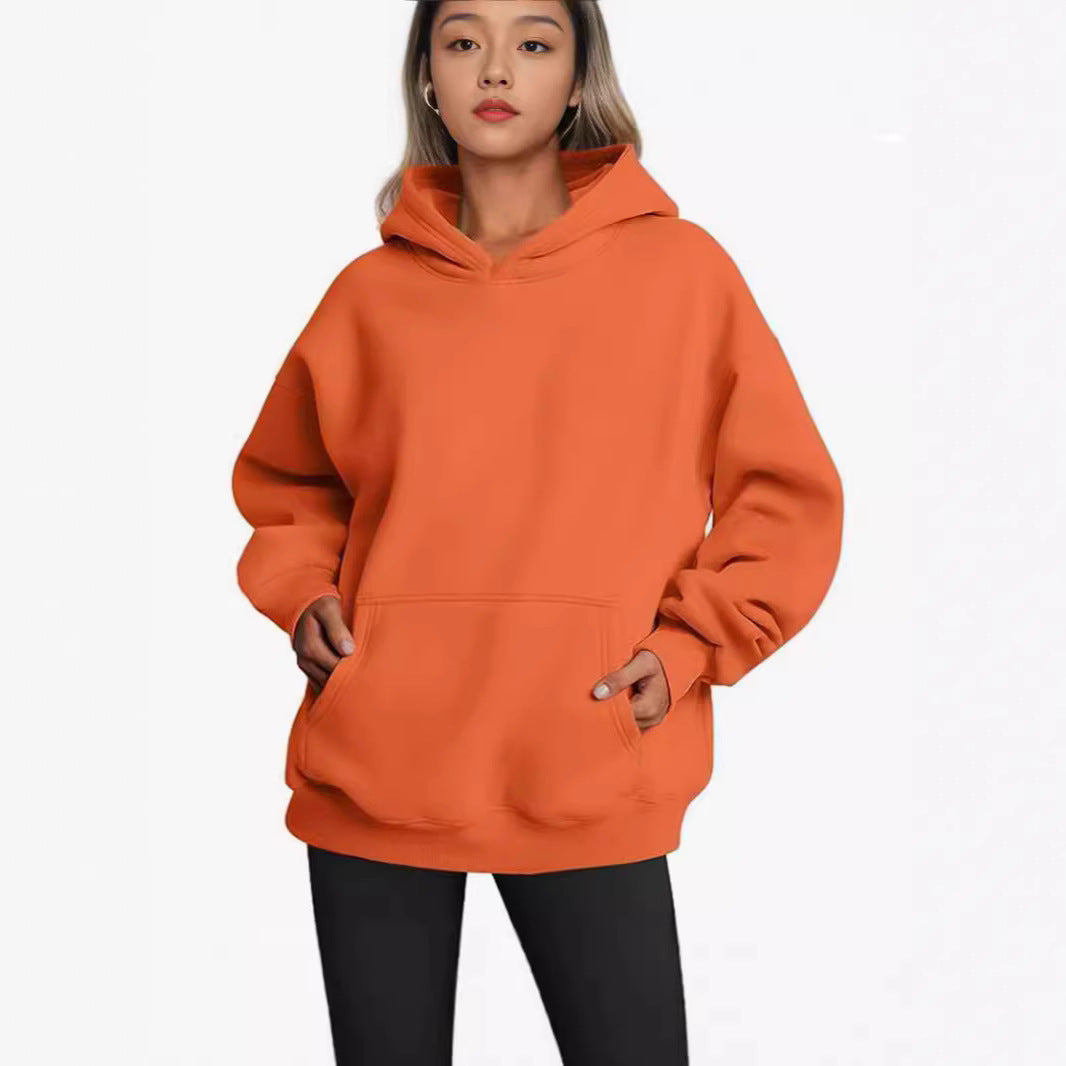Damen Oversized Kapuzenpullover mit praktischen Taschen und elastischen Bündchen Drune