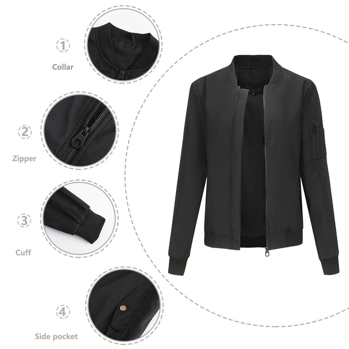 Damen nan leichte Bomberjacke mit Ärmeltasche, kontrastbündchen und sportiver Passform Drune