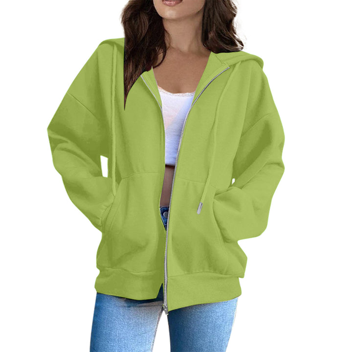 Damen Oversized Kapuzenjacke mit durchgehendem Reißverschluss und praktischen Taschen Drune