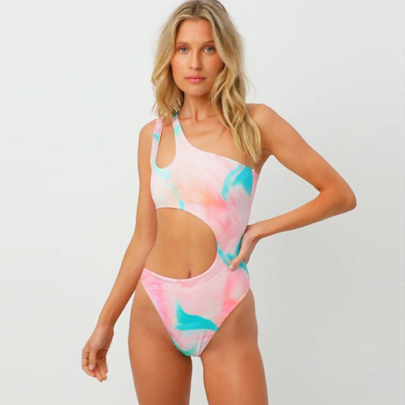 Damen Einteiliger Badeanzug mit innovativem Cut-Out und asymmetrischem Design Drune
