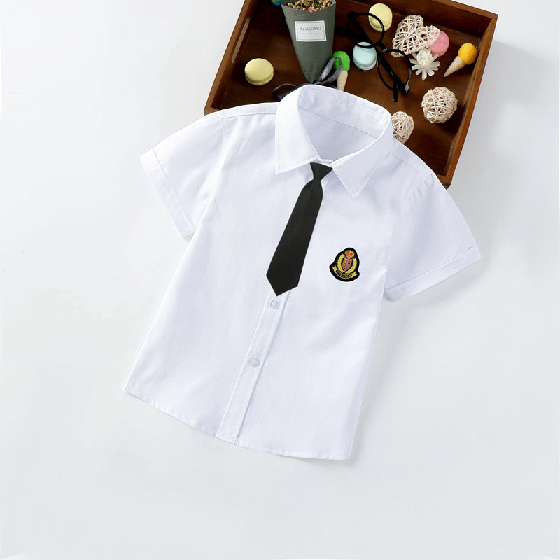 Jungen elegante kurzärmlige Bluse mit Fliege Drune