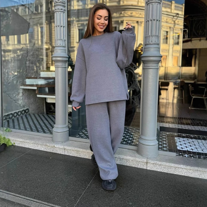 Damen Lässiges und gemütliches Fleece-Outfit mit weitem Schnitt Drune