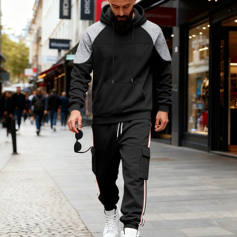 Herren nan zweiteiliges Utility-Freizeitset mit Kapuzenpullover und Cargo-Jogginghose Drune