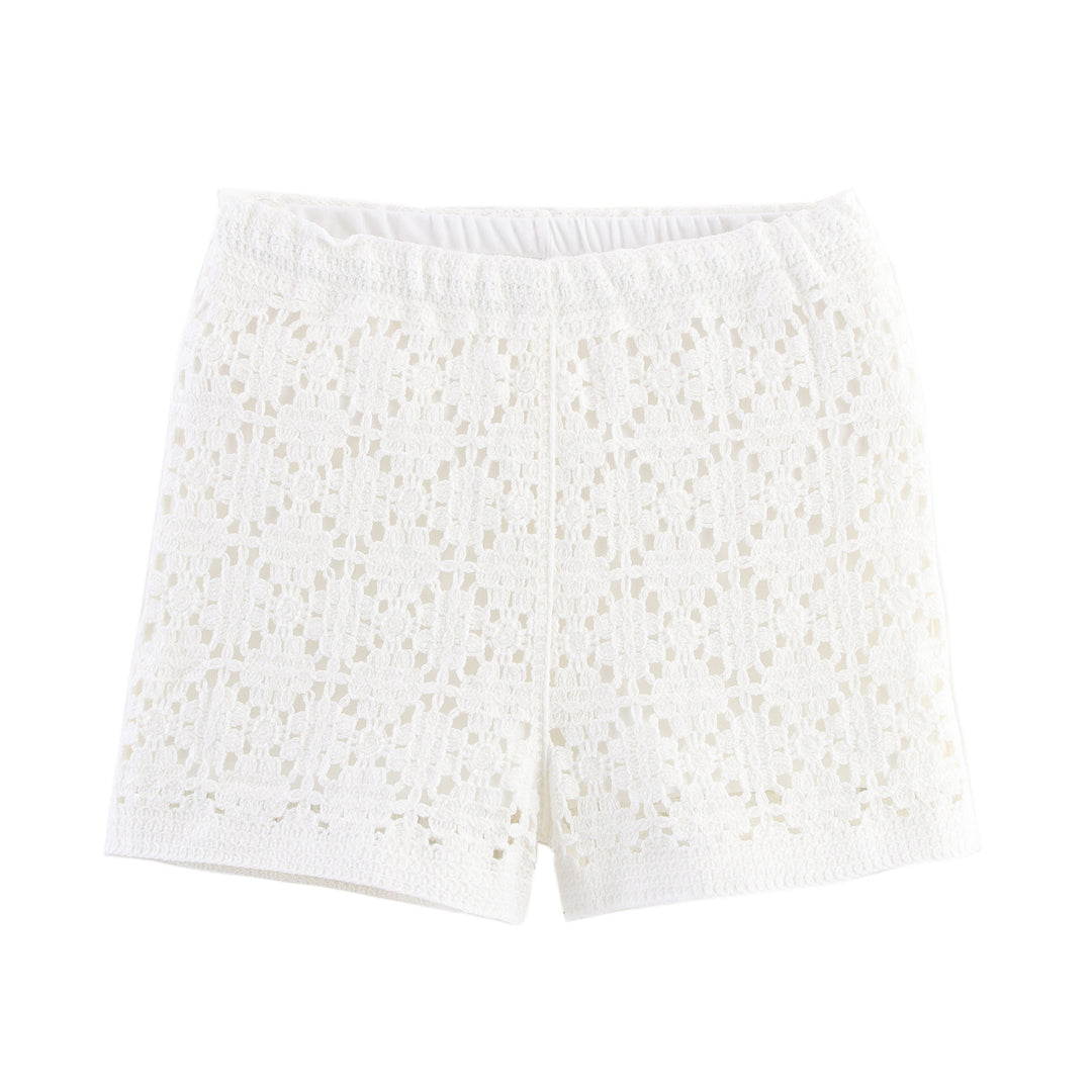 Damen Freizeit-Bikini-Set mit gehäkeltem Oberteil und Shorts Drune