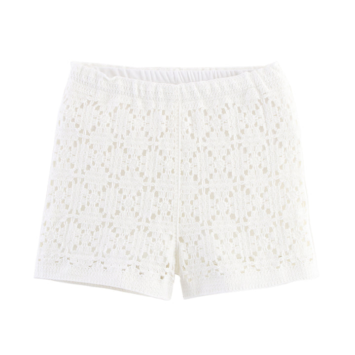 Damen Freizeit-Bikini-Set mit gehäkeltem Oberteil und Shorts Drune